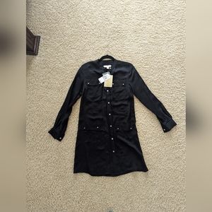 NWT, Michael Kors Shirt Dress, Size 0, Color Black
